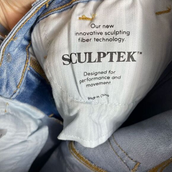 Athleta Skulptek Straight Jeans Light Blue Women's size 4 Stretch Movement Ankle - Picture 3 of 7